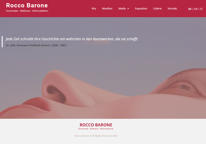 Screenshot Website Atelier Barone